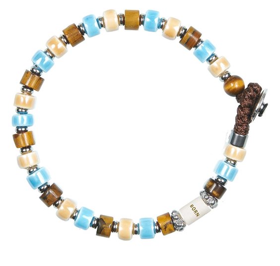 Bracciale Gerba Uomo Born in Acciaio Pietre dure BORN 17 - BORN 17
